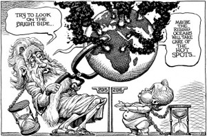 KAL -Cartoonist van The Economist bekijkt 2016 met twijfel en hoop.